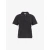 Jw Anderson Mens Washed Black Layered Embroidered-logo Cotton-pique Polo Shirt In Black