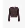 Jw Anderson Mens Chocolate Brown Regular-fit Embroidered Wool Cardigan In Burgundy