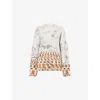 Jw Anderson Mens Dove Grey Relaxed-fit Jacquard Wool-blend Jumper In Gray