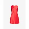 Jw Anderson Mens Crimson Red Shift Sleeveless Woven Mini Dress In Red