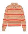 Jw Anderson Mens Knitted Striped Rugby Polo Top In Biscuit In Multi