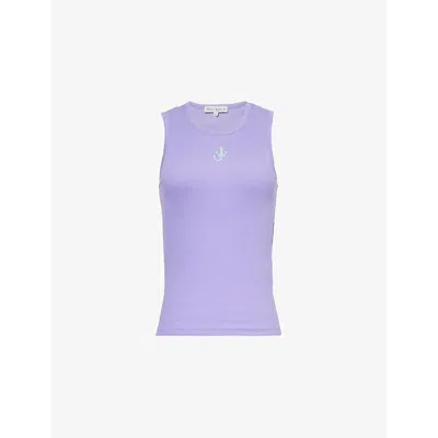 Jw Anderson Women's Anchor Jwa Logo Tank Top In Purple