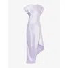 Jw Anderson Asymmetric Lace Trim Layered Dress In Lilac