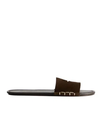 Jw Anderson Mens Loafer Slide Mules In Brown