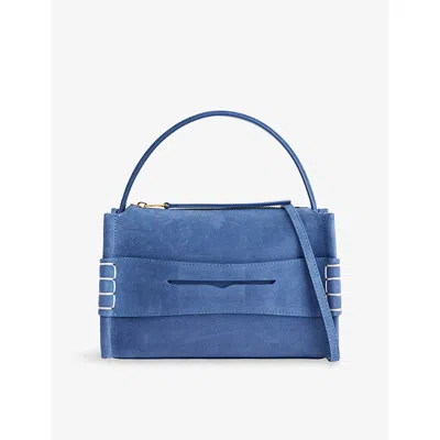 Jw Anderson Mens Mid Blue Loafer Small Suede Shoulder Bag