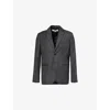 Jw Anderson Mens Pinstripe Tailored Single-breasted Wool Blazer Mid Grey Melange In Mid Grey Melange