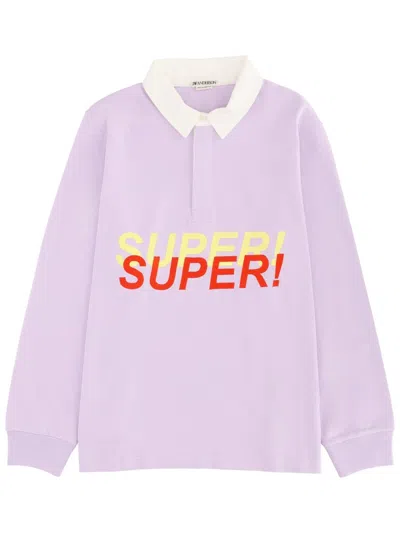Jw Anderson Mens 'super Super' Rugby Polo Top In Purple