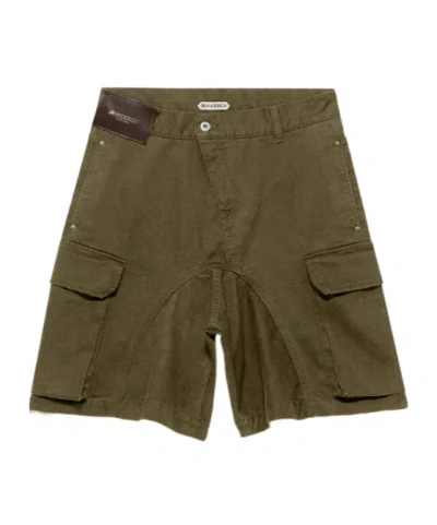 Jw Anderson Mens Twisted Patch Pocket Shorts In Khaki In Brown