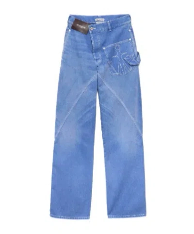 Jw Anderson Mens Twisted Workwear Denim Jeans In French Blue