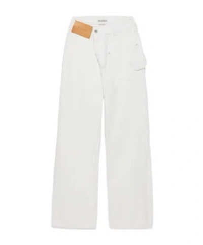 Jw Anderson Mens Twisted Workwear Jeans In Off White In Brown