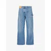 Jw Anderson Twisted Denim Workwear Jeans In Light Blue