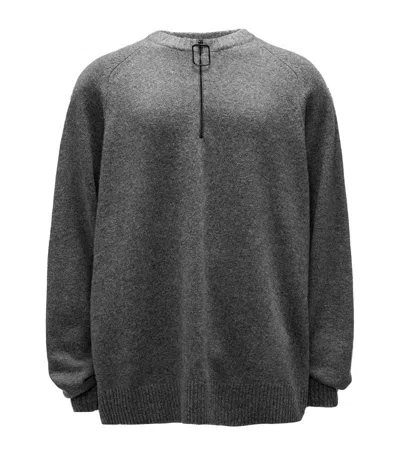 Jw Anderson Merino Embellished Sweater In Gris