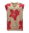 Jw Anderson Floral-print Sleeveless Jumper In Neutrals