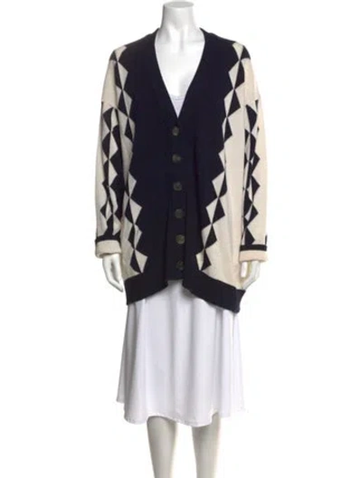 Pre-owned Jw Anderson Merino Wool Colorblock Pattern Sweater In Black
