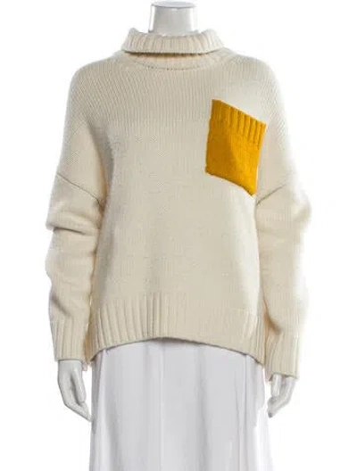 Pre-owned Jw Anderson Merino Wool Colorblock Pattern Sweater In Neutral