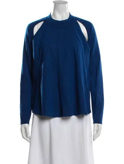 Pre-owned Jw Anderson Merino Wool Crew Neck Sweater In Blue