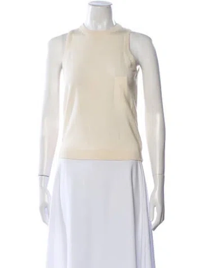Pre-owned Jw Anderson Merino Wool Crew Neck Sweater In White