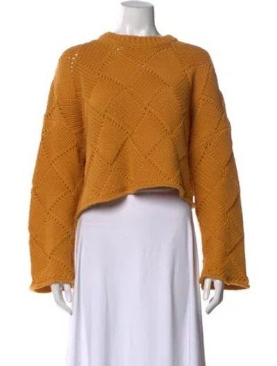 Pre-owned Jw Anderson Merino Wool Crew Neck Sweater In Yellow