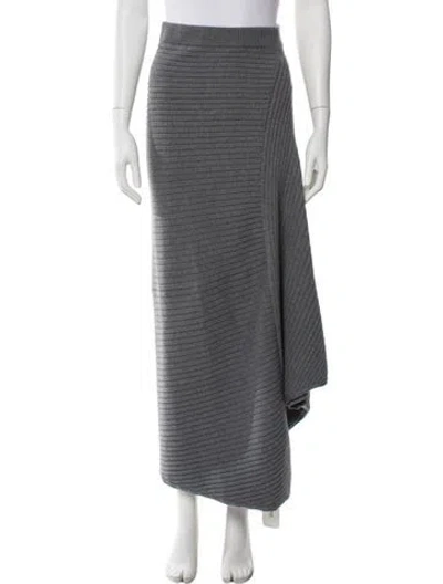 Pre-owned Jw Anderson Merino Wool Long Skirt In Gray