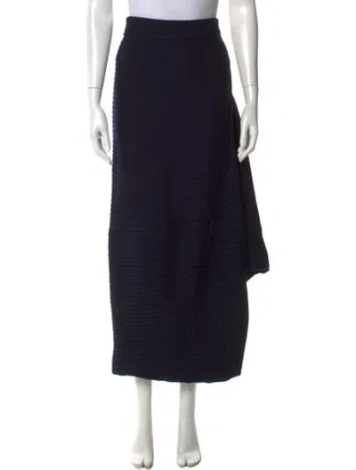 Pre-owned Jw Anderson Merino Wool Long Skirt W/ Tags In Blue