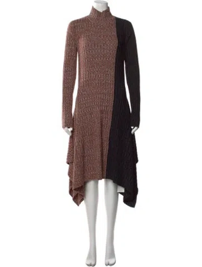 Pre-owned Jw Anderson Merino Wool Midi Length Dress In Brown