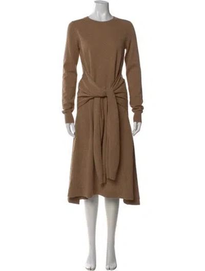 Pre-owned Jw Anderson Merino Wool Midi Length Dress In Neutral
