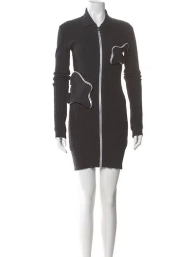 Pre-owned Jw Anderson Merino Wool Mini Dress In Gray
