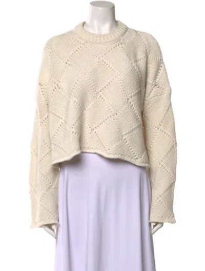 Pre-owned Jw Anderson Merino Wool Mock Neck Sweater In Neutral