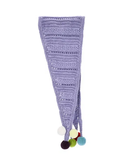 Jw Anderson Merino Wool Scarf In Purple
