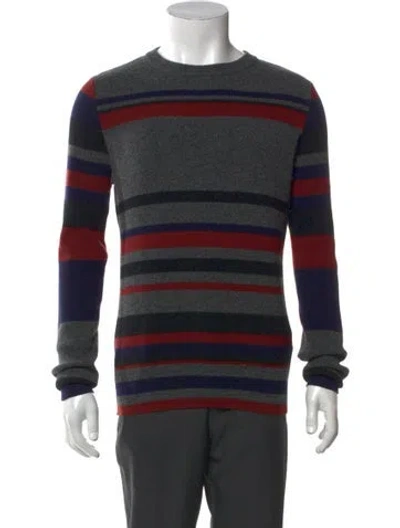 Pre-owned Jw Anderson Merino Wool Striped Pullover In Gray