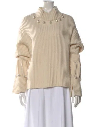 Pre-owned Jw Anderson Merino Wool Turtleneck Sweater In Neutral