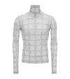 Jw Anderson Sheer Long Sleeve Turtleneck Top In White