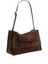 Jw Anderson Calfskin Suede Loafer Messenger Bag In Brown