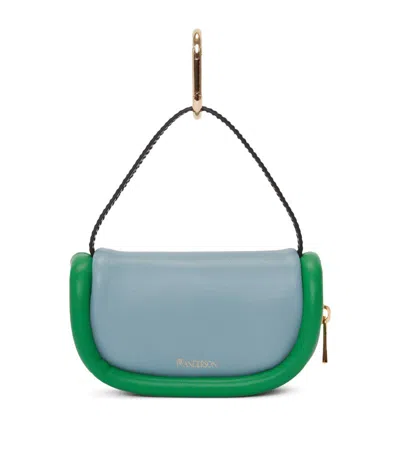 Jw Anderson Bumper-7 - Leather Micro Bag In Blue
