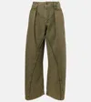 Jw Anderson Mid-rise Cotton Wide-leg Jeans In Green