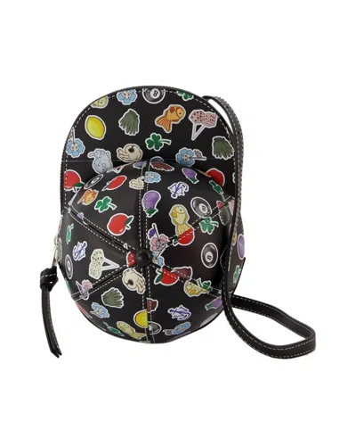 Jw Anderson Tasche Cap Midi Aus Schwarzem Leder In Black
