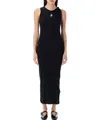 Jw Anderson Anchor Logo Twist Strap Rib Tank Dress In Black