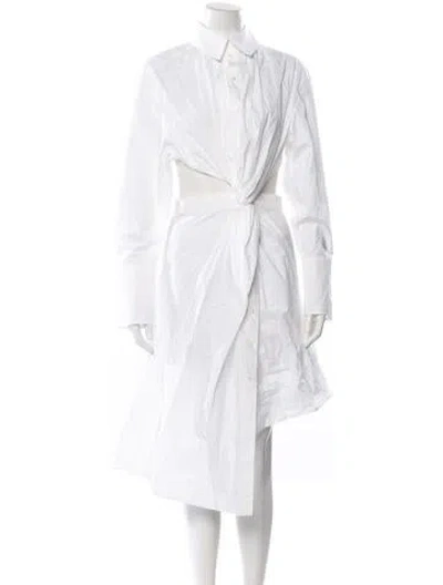 Pre-owned Jw Anderson Midi Length Dress In White