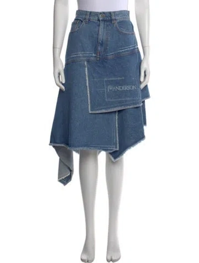 Pre-owned Jw Anderson Midi Length Skirt In Blue