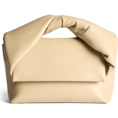Jw Anderson Midi Twister Leather Handbag In Brown