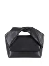 Jw Anderson Medium Twister Leather Tote Bag In Black