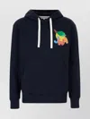 Jw Anderson Jwa Lemon-print Cotton Hoodie In Blue