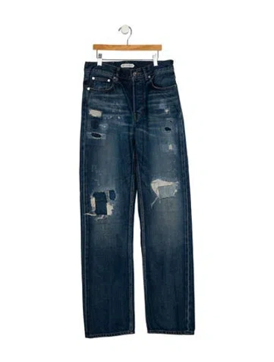 Pre-owned Jw Anderson Mid-rise Straight Leg Jeans In Blue