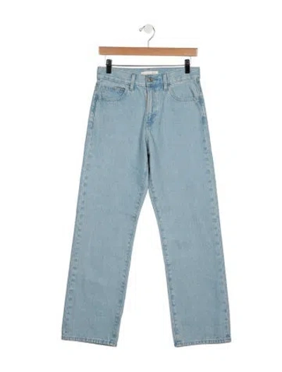 Pre-owned Jw Anderson Mid-rise Straight Leg Jeans In Blue