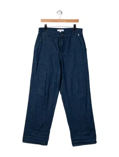 Pre-owned Jw Anderson Mid-rise Wide Leg Jeans In Blue