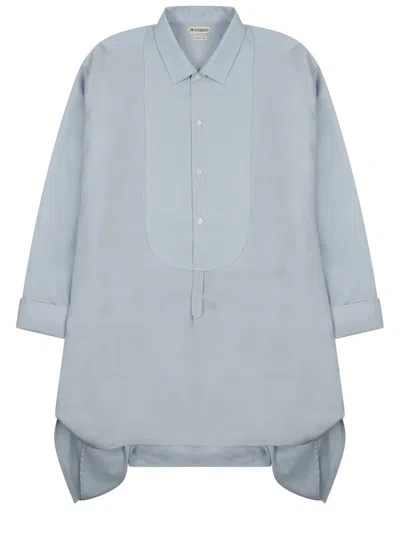 Jw Anderson Asymmetrical Mini Shirt Dress With Classic Collar And Extended Side Panels In Purple