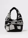 Jw Anderson Mini Beaded Shoulder Bag With Abstract Patterns In Black