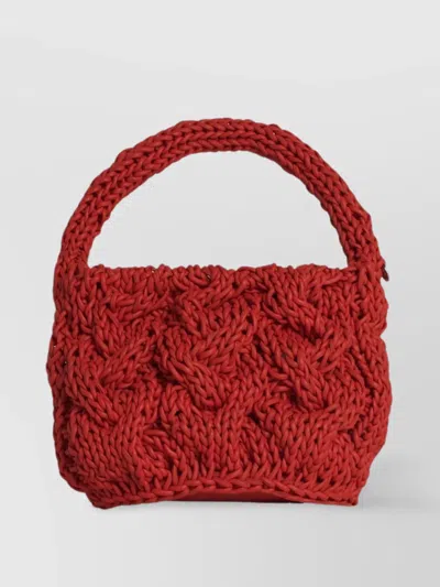 Jw Anderson Mini Bag With Knitted Texture And Top Handle