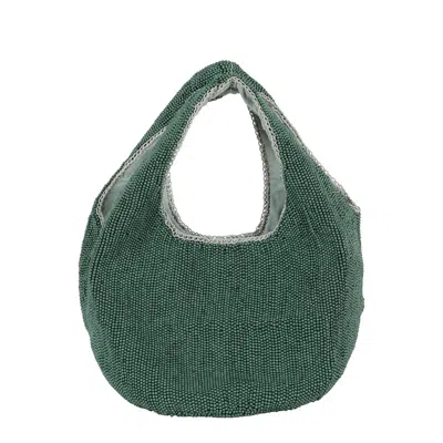 Jw Anderson J.w. Anderson Mini Beaded Shopper In Green