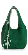 Jw Anderson Mini Beaded Shopper Tote In Green
